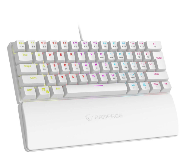 Rampage PLOWER K60 WHITE Blue Switch - 1314859 - zdjęcie